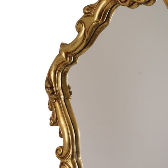 Klassieke Gouden Kuifspiegel Frankrijk Barok Stijl 74cm – Glass (photo 7 of 18)