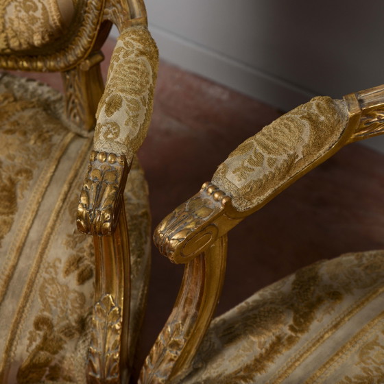 Coppia di Poltrone Dorate Stile Napoleone III – Legno (photo 13 of 13)