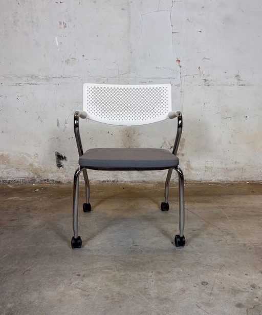 Vitra Visaroll 2 Antonio Citterio Fabric, plastic, aluminium – White, Gray  – Task chair, designer chair