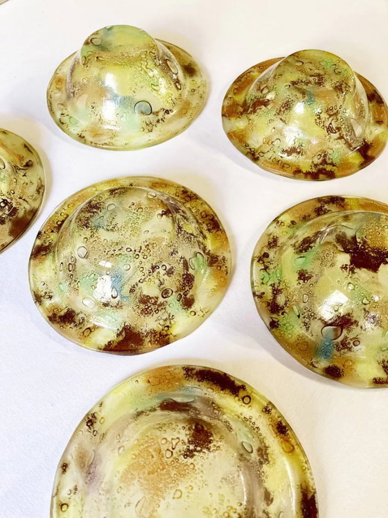 Image 1 of Salatschüssel und 6 handgefertigte Glasschüsseln