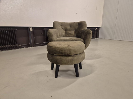 Image 1 of 50 % DE RÉDUCTION EN MAGASIN D'EXPOSITION - Fauteuil George + Repose-pieds - Vert