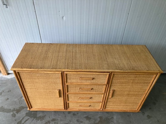 Image 1 of Vintage rotan buffetkast in Roche Bobois stijl