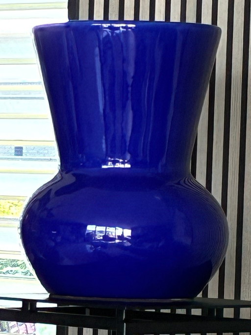 Des Pots grote “zandlopermodel” vaas (kobaltblauw) – vazen, Ceramic