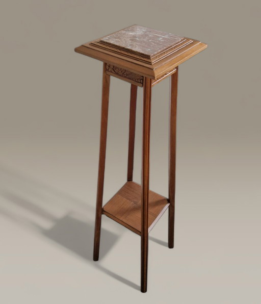 Mesa auxiliar estilo Art Déco en madera maciza tallada - Circa 1930