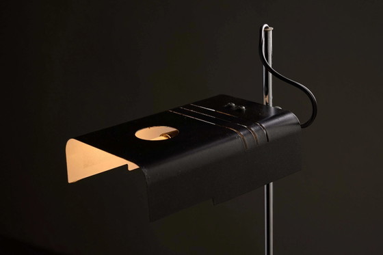 Lampe de bureau réglable style 'Spider' en chrome et noir, Métal (photo 3 sur 7)