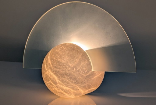 Alabaster-Wandleuchte im Art Deco-Stil, 1970er