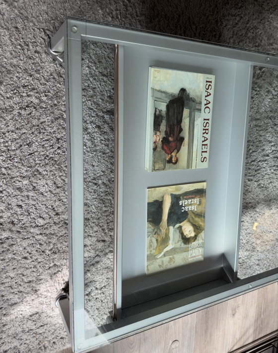 Design salontafel op wielen met lade – Desalto, Glass, Metal (photo 6 of 15)