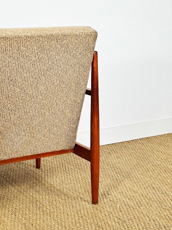 Image 1 of Poltrona scandinava vintage in teak e tessuto testurizzato, 1960