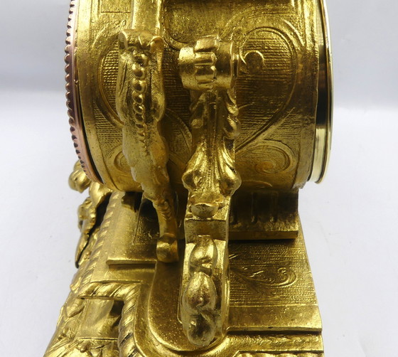 Image 1 of Orologio da mantello a pendolo francese vintage antico 1850-1900 Medaille de Bronze