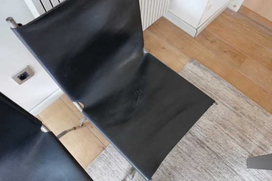 Crossed Legs Stoelen Fabiaan Van Severen – Eetkamerstoelen, Leather, Metal (photo 4 of 6)