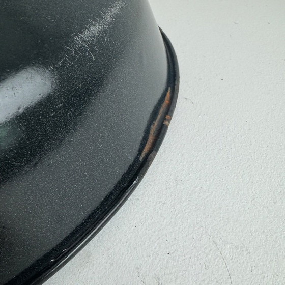 Image 1 of Antique enameled industrial workshop pendant light, 35.5 cm