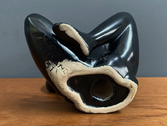 Image 1 of Figura de cerámica negra de una niña sentada de Jema, años 60, modelo 231