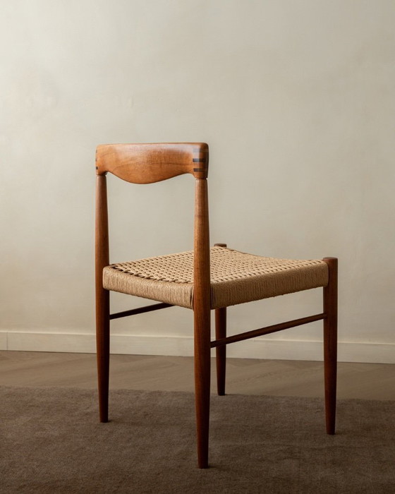 Image 1 of Vintage Dining Chairs by Henry Walter Klein for Bramin Møbler, Danish Teak Paper Cord Dining Chairs, 1960s, Set of 3