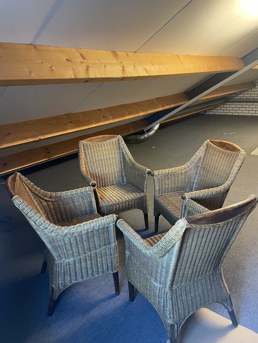 4 poltrone Rotan vintage