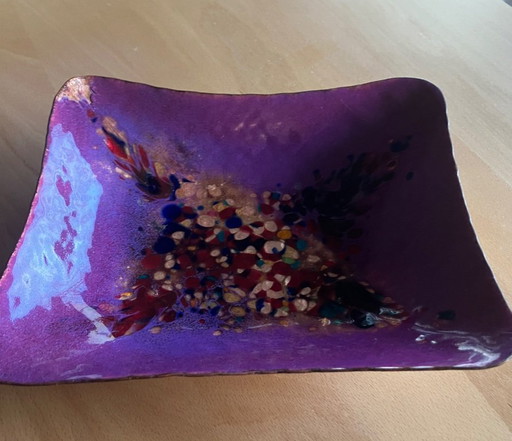 Magnifique bol en cuivre émaillé