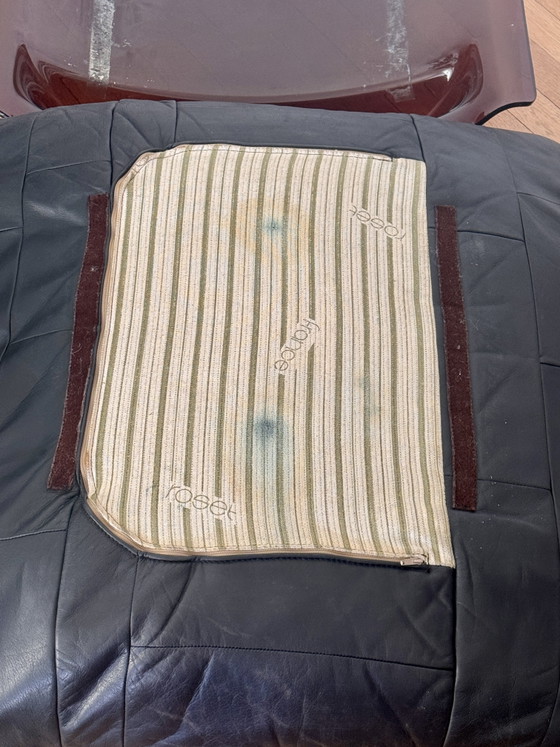Pouf / Ottomana Vintage Ligne Roset Marsala - Pelle Nera – Leather (photo 6 of 13)