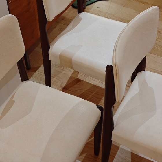 Image 1 of Vintage dining room chairs white leather