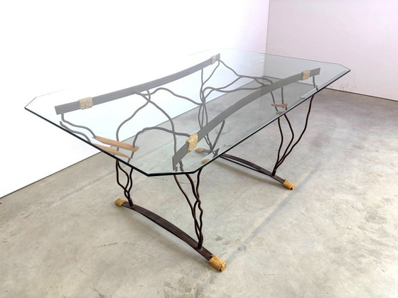 Vintage Wrought Iron and Glass Dining Table, 1970s (photo 8 of 17)