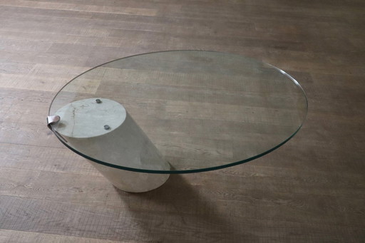 K1000 coffee table in marble and glass by Team Form aG for Ronald Schmitt, Switzerland 1970s