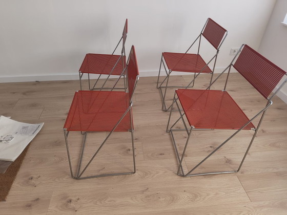 Image 1 of Vintage Nuova X-Line chairs red - Hay, Niels Jørgen Haugesen