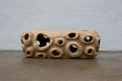 Sculptural Oak Bench