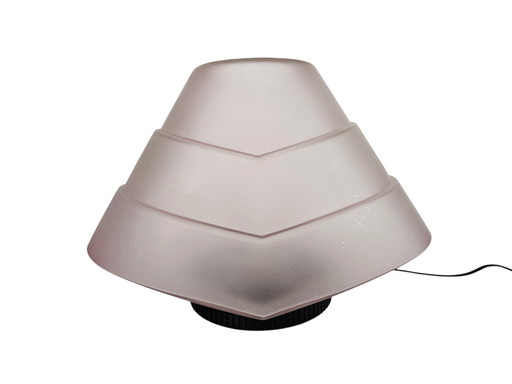Manufacturer: Indoor Designer: Hans von Kier Model: Chiocciola Period: 90's Material: Glass, Cast Aluminum and Porcelain