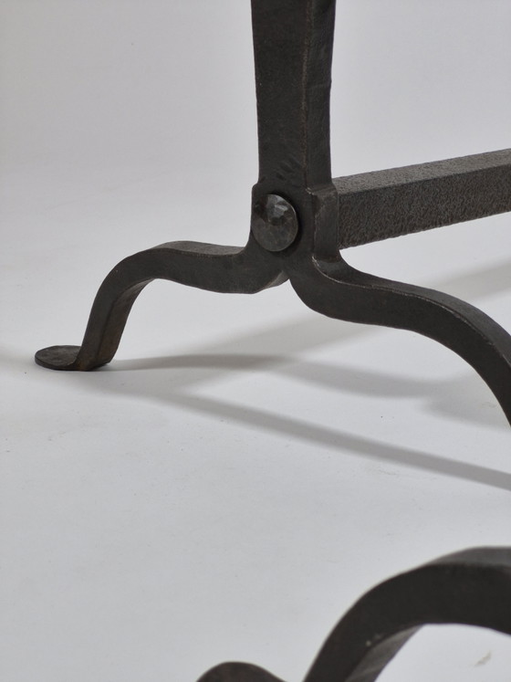 Paire de tréteaux de cheminée en métal forgé à la main, de forme élégante, en laiton – Objets déco, Metal (photo 13 of 15)