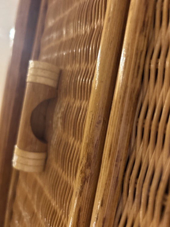 Image 1 of Prachtige lade kast uit de jaren 80 met rotan en bamboe.