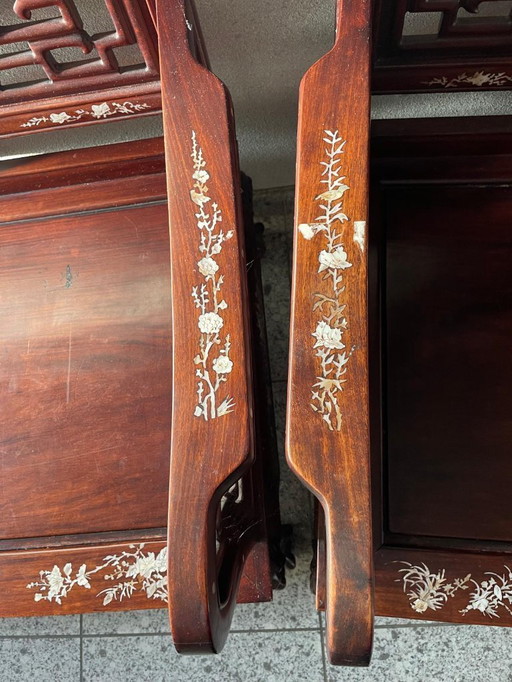 Chinese zitbankset – massief palissander (rosewood)
