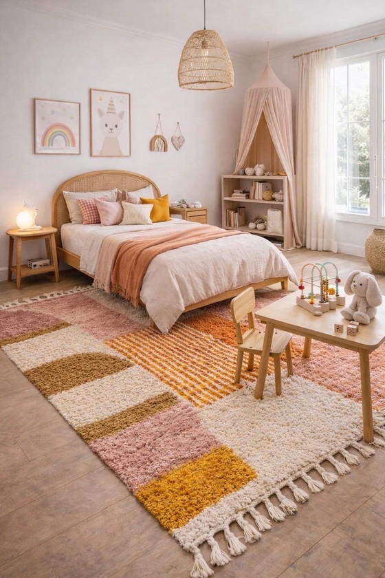 Image 1 of Tapis en laine Marocain d’atlas artisanale traditionnelle 2/3 m