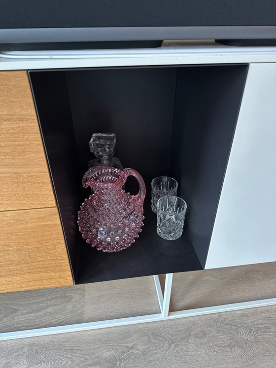Mobili TV con cassetti e ante, bianco con legno e grigio scuro, Topform, Metallo, Modern (foto 4 di 6)