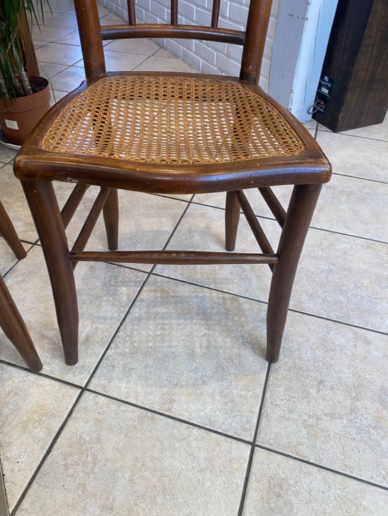 Image 1 of Coppia N1 di sedie antiche in canna e legno del 1900