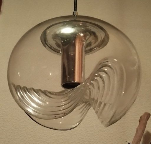 Lampe en verre Peill & Putzler « Wave » Koch & Lowy, env. Ø 26 cm