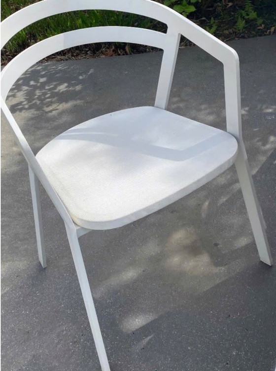 Image 1 of Tuinset wit ronde tafel met 6 stoelen 