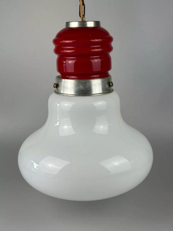 Image 1 of Lampada a sospensione anni '60-'70 Lampada da soffitto in vetro di Murano Italia Design Space Age