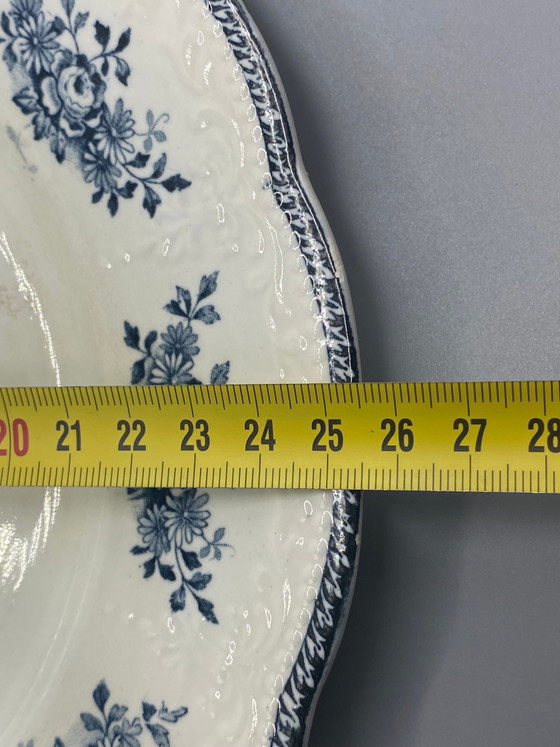 2 grote Badonviller-borden - Richelieu-patroon - Blauwe boeketten - begin 20e eeuw – Servies (photo 4 of 4)