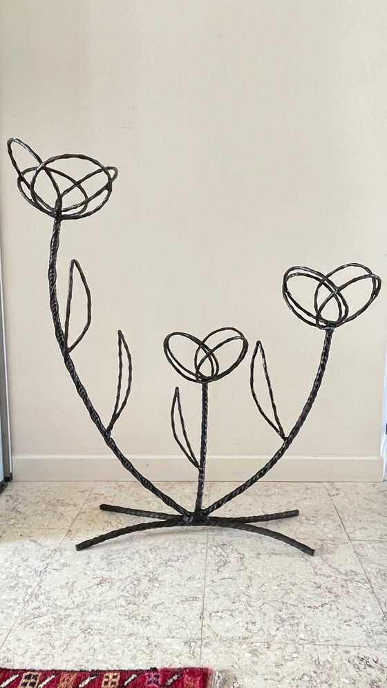 Image 1 of Mensola per piante in acciaio curvo vintage