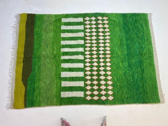 Image 1 of Reiner Wollteppich, traditionell handgefertigt, Größe 2/3 m