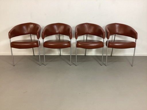 4 Leather Castelijn Tripod Modern Design Chairs