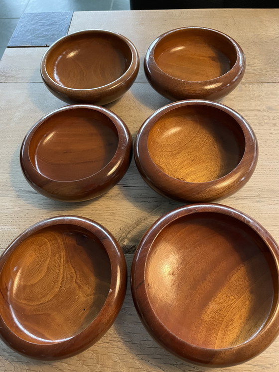 Image 1 of 6 ciotole vintage in teak.