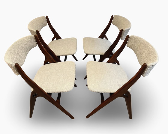Image 1 of 4x Louis van Teeffelen Silla ASKA sillas de comedor bouclé