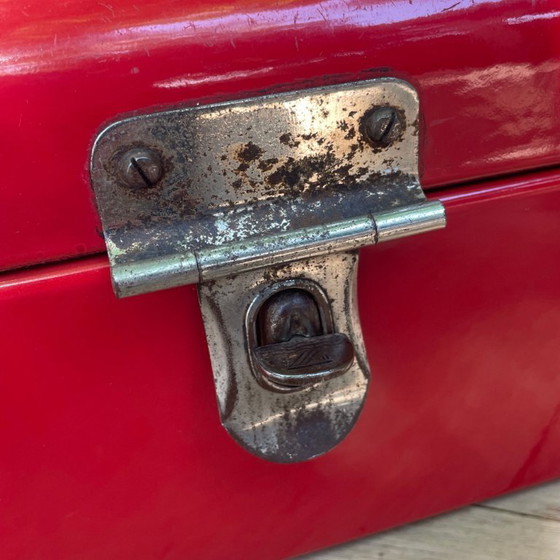 Image 1 of Scatola per il pane vintage olandese in smalto rosso, anno 1950