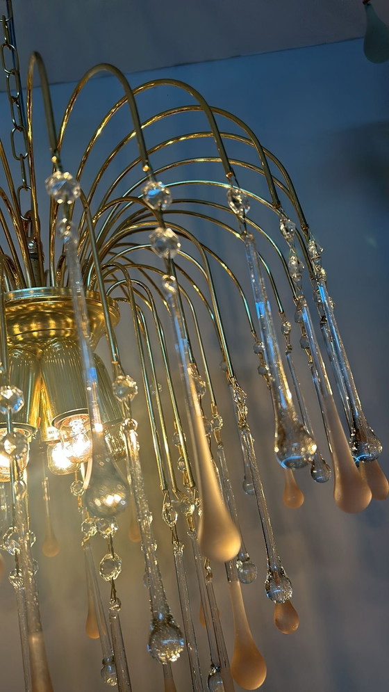 Image 1 of Vintage Italian Teardrop lampadario a sospensione lampada a sospensione rosa