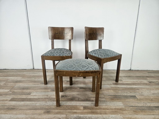 Art-Deco-Stuhlset mit Hocker
