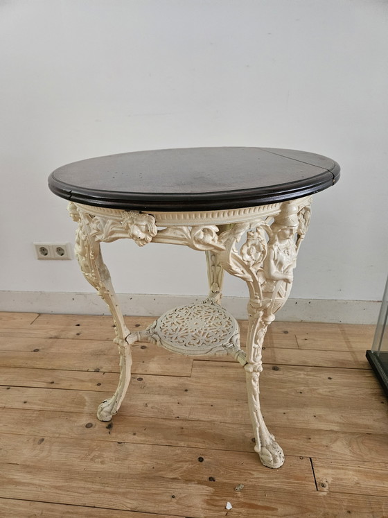 Antiek Victoriaans Tafeltje – Bijzettafels, Cast Iron, Wood (photo 5 of 5)