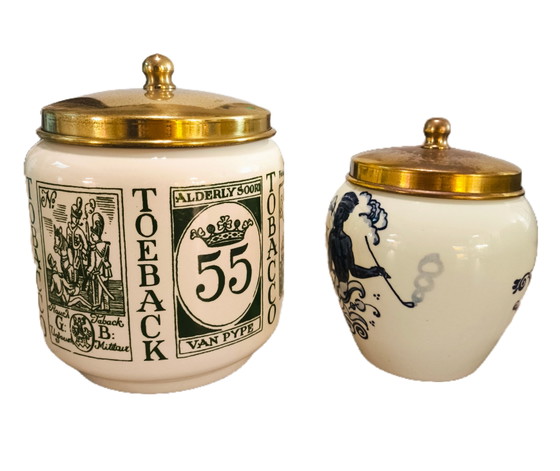 Pots à Tabac Royal Goedewaagen Gouda Toeback Vintage (Ensemble de 2) – Objets déco, Ceramic (photo 3 of 7)
