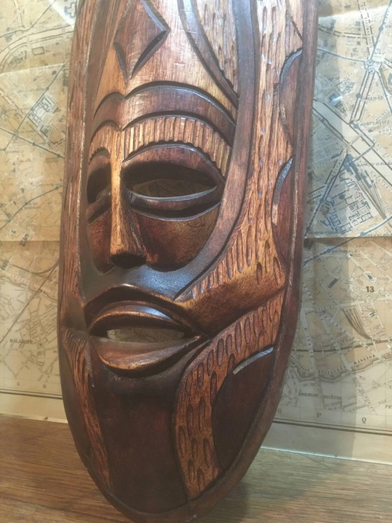 African wooden mask – Wall decoration, Vintage (photo 4 of 10)