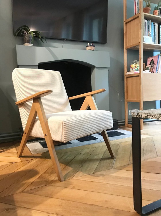 Image 1 of KOMPAS corduroy fauteuils - teak