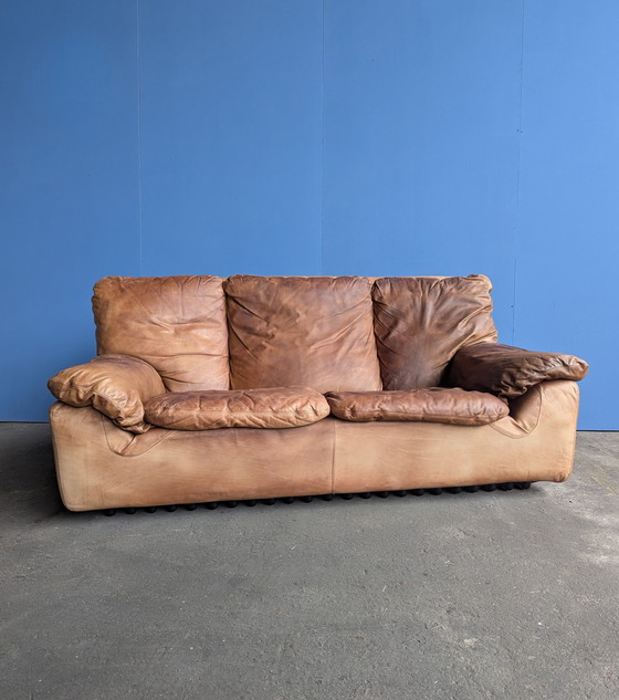 Image 1 of Vintage Italiaanse leren 2zits bank, Brunati 1970s 