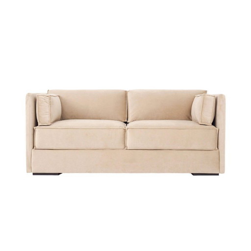 Sofa HAGA beige Velours, skandinavisches Design